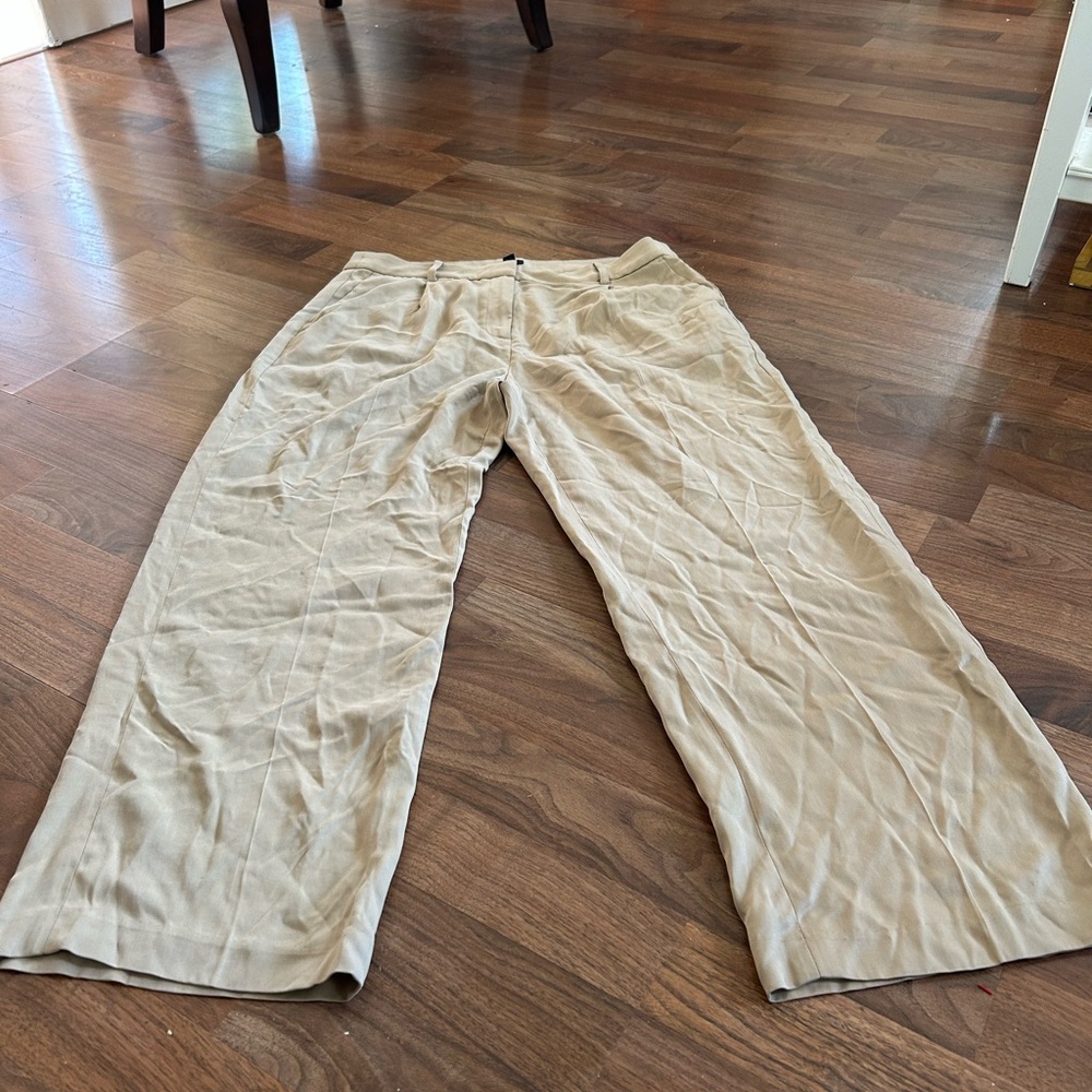 J. Crew Wide Leg Pants in Light Tan